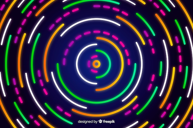 Fondo abstracto con formas geométricas de neón