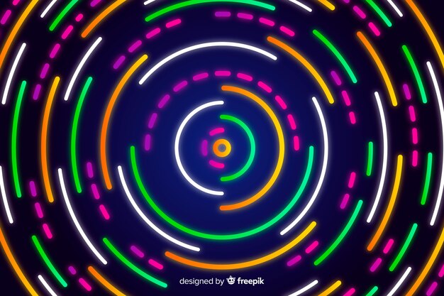 Fondo abstracto con formas geométricas de neón