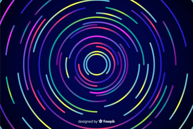 Fondo abstracto con formas geométricas de neón
