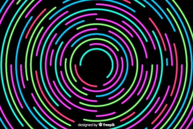 Fondo abstracto con formas geométricas de neón