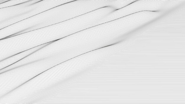 Fondo abstracto con formas de línea distorsionadas sobre un fondo blanco Ondas de línea de sonido monocromáticas
