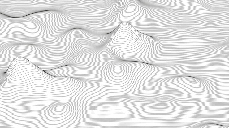 Vector gratuito fondo abstracto con formas de línea distorsionadas sobre un fondo blanco ondas de línea de sonido monocromáticas