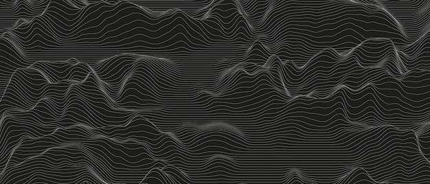 Vector gratuito fondo abstracto con formas de líneas distorsionadas en negro