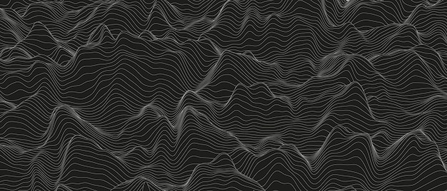 Fondo abstracto con formas de líneas distorsionadas en negro