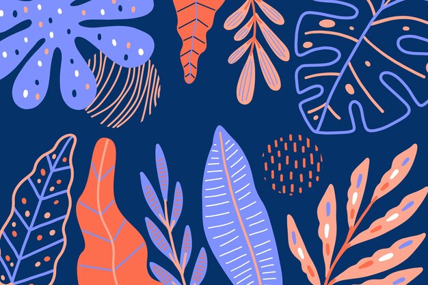 Fondo abstracto con hojas tropicales