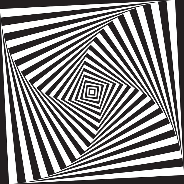 Vector gratuito fondo abstracto de ilusión óptica en blanco y negro