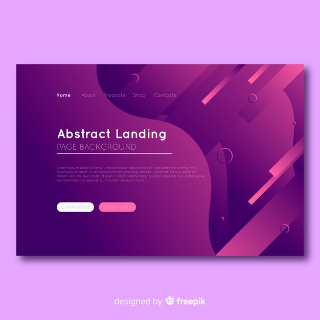 Fondo abstracto de landing page