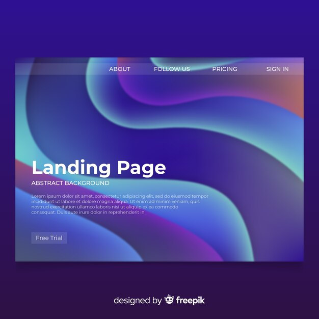 Fondo abstracto de landing page