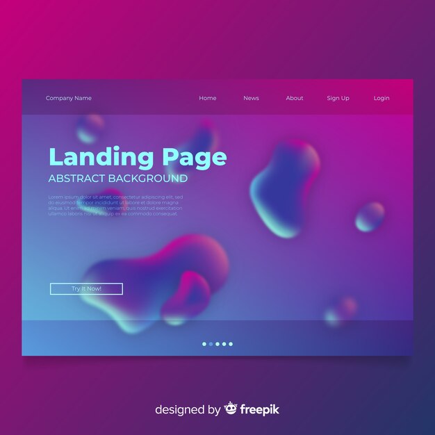 Fondo abstracto de landing page