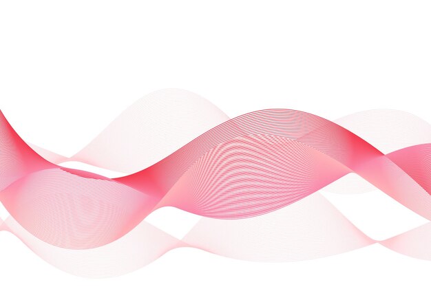 Fondo abstracto de líneas onduladas rojas