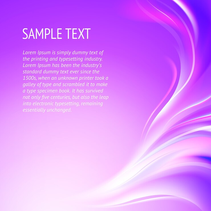 Fondo abstracto líneas violetas lisas con plantilla de texto de muestra
