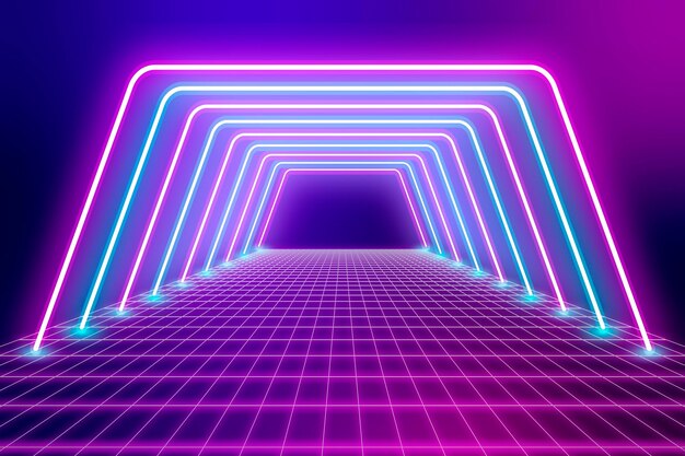Fondo abstracto de luces de neón