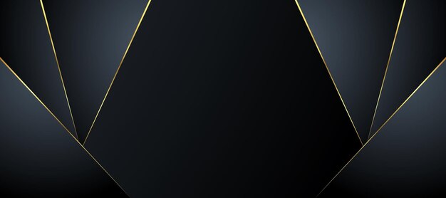 Fondo abstracto de lujo negro y dorado con resúmenes