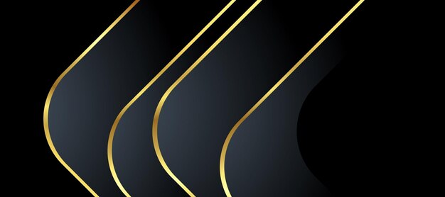 Fondo abstracto de lujo negro y dorado con resúmenes