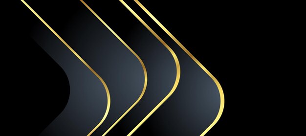 Fondo abstracto de lujo negro y dorado con resúmenes