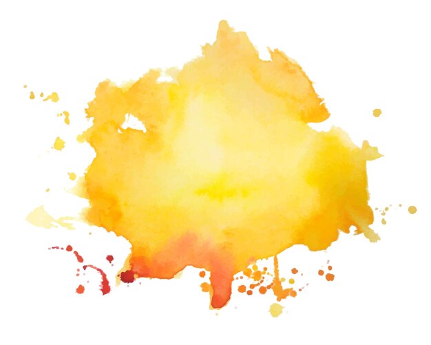 Fondo abstracto de mancha de acuarela amarilla pintada a mano