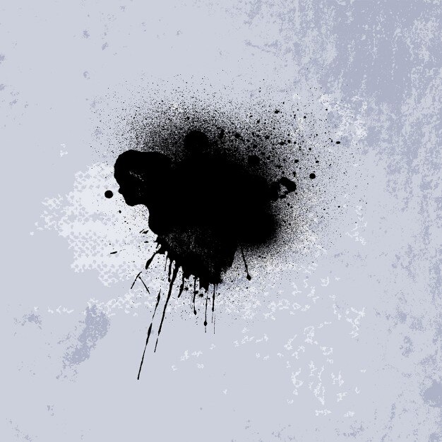 Fondo abstracto con una mancha de tinta negra 