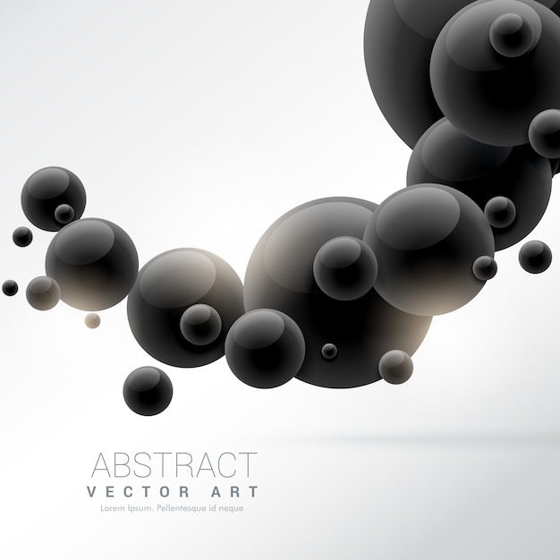 Vector gratuito fondo abstracto de moléculas 3d negros