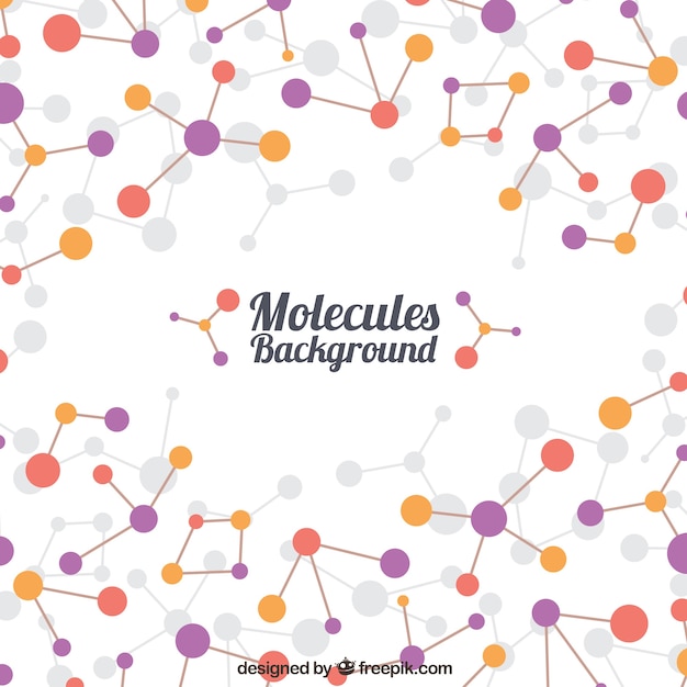 Fondo abstracto de moléculas en diseño plano