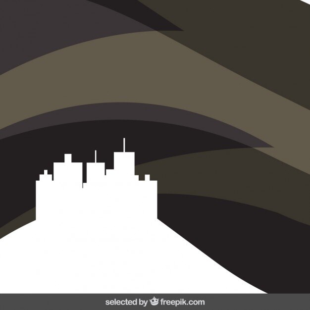 Vector gratuito fondo abstracto negro con paisaje urbano
