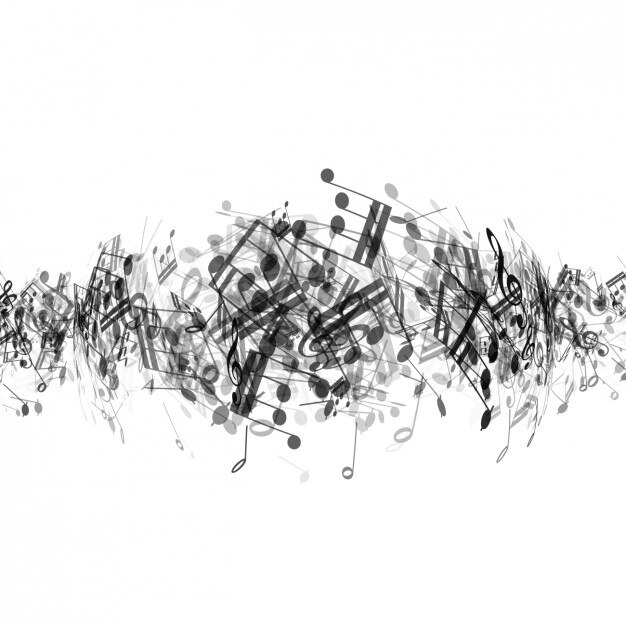 Fondo abstracto de notas musicales