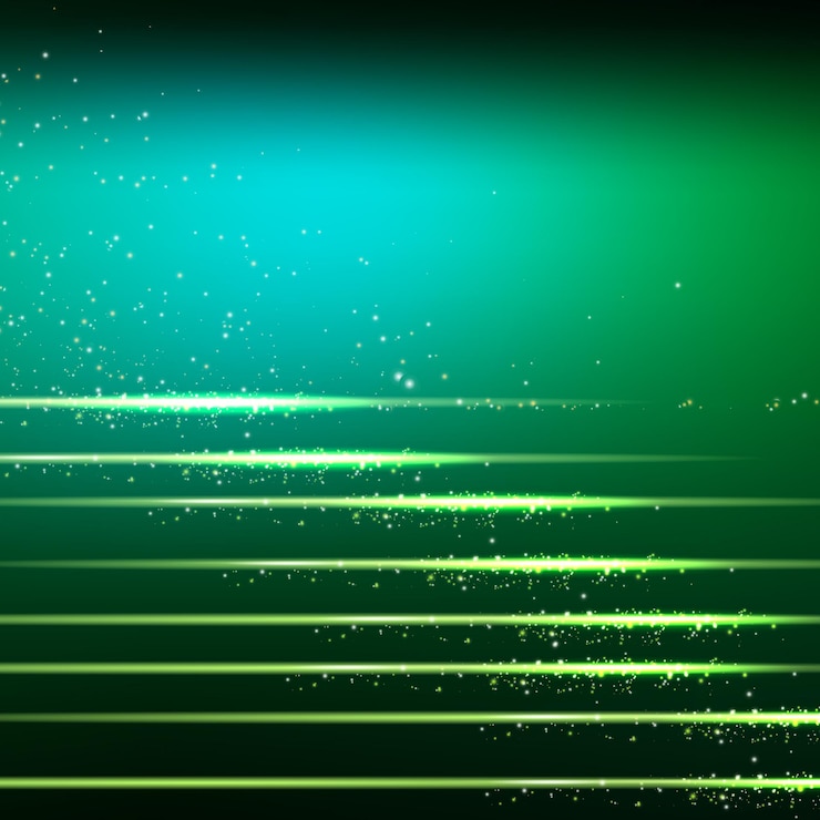 Vector gratuito fondo abstracto con ondas y brillo. ilustración de vector sobre un fondo verde.