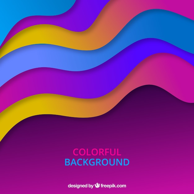 Vector gratuito fondo abstracto con ondas coloridas