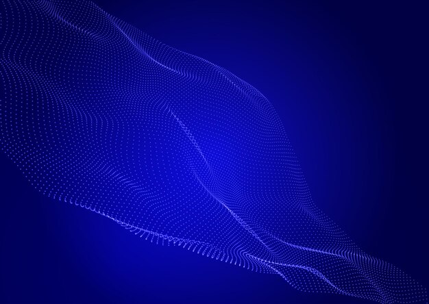 Fondo abstracto con ondas que fluyen de diseño de partículas