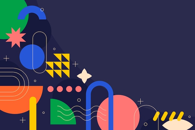 Fondo abstracto plano con formas geométricas