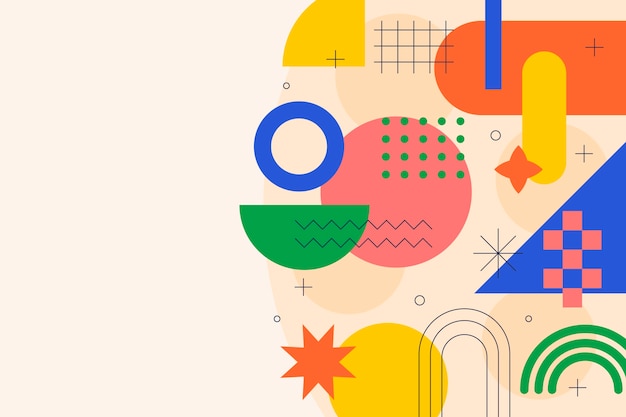 Fondo abstracto plano con formas geométricas