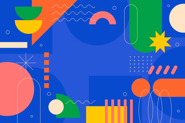 Fondo abstracto plano con formas geométricas