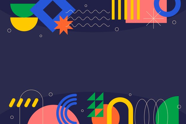 Fondo abstracto plano con formas geométricas