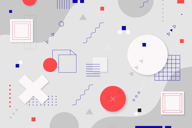 Fondo abstracto plano con formas geométricas