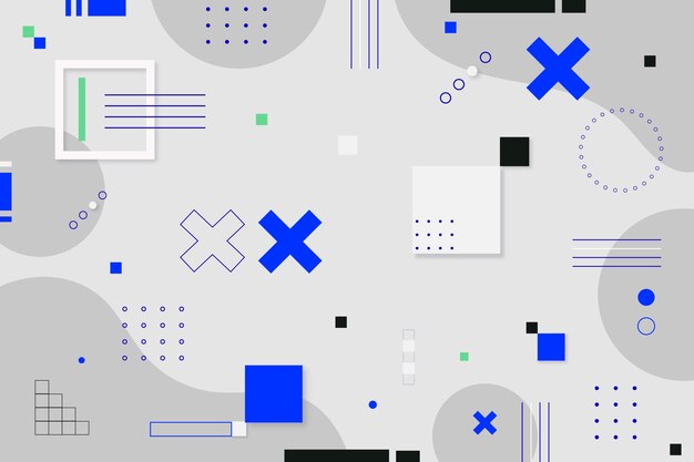 Fondo abstracto plano con formas geométricas