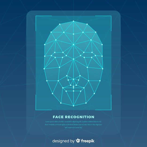 Fondo abstracto plano reconocimiento facial