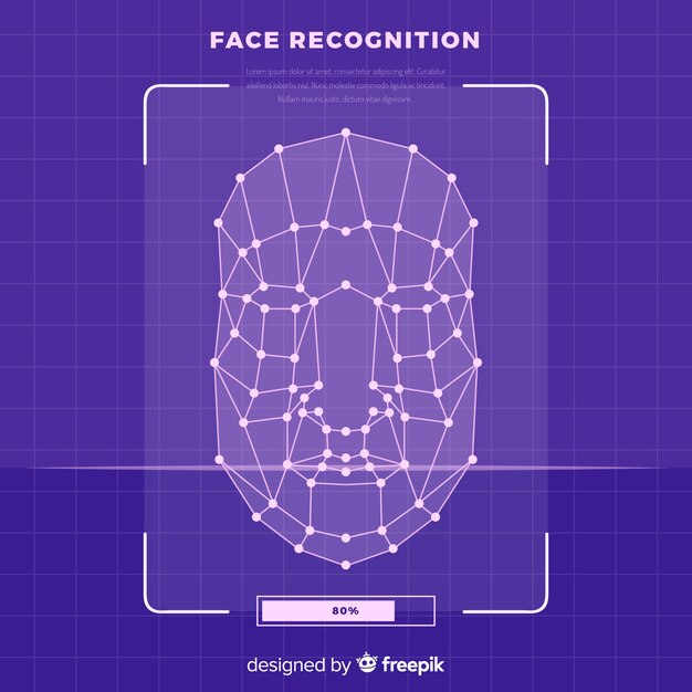 Fondo abstracto plano reconocimiento facial