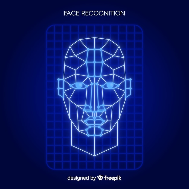 Fondo abstracto plano reconocimiento facial