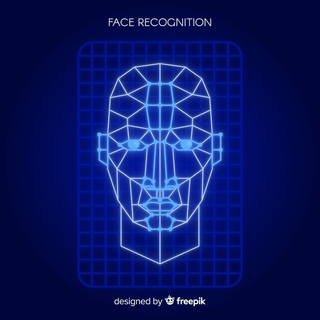 Fondo abstracto plano reconocimiento facial