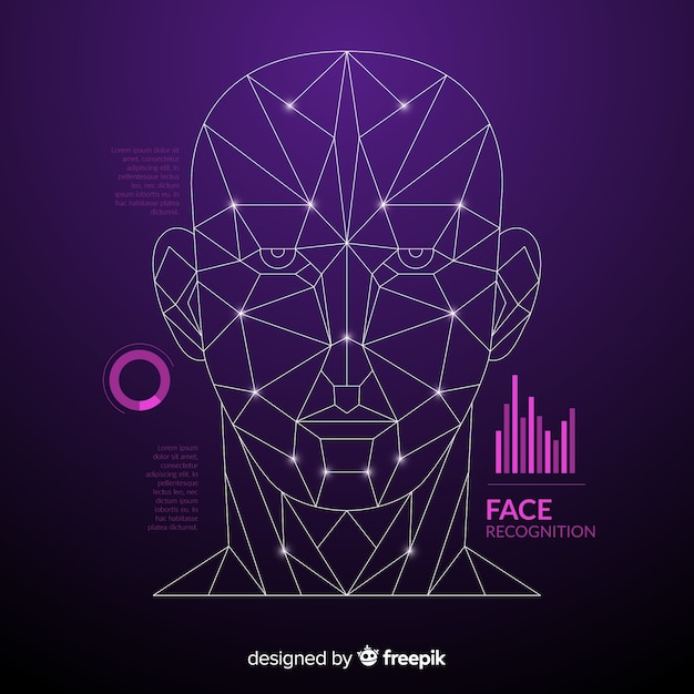 Fondo abstracto plano reconocimiento facial
