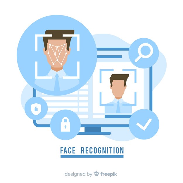 Fondo abstracto plano reconocimiento facial