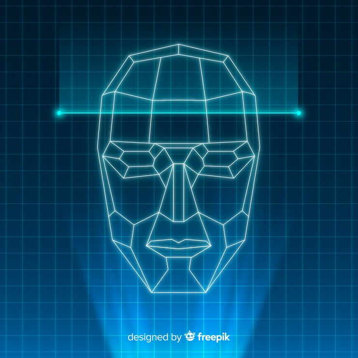 Vector gratuito fondo abstracto plano reconocimiento facial