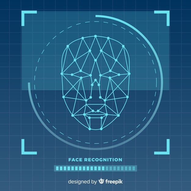 Fondo abstracto plano reconocimiento facial