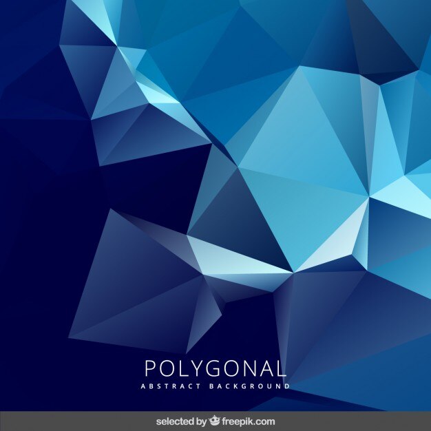 Fondo abstracto poligonal en tonos azules
