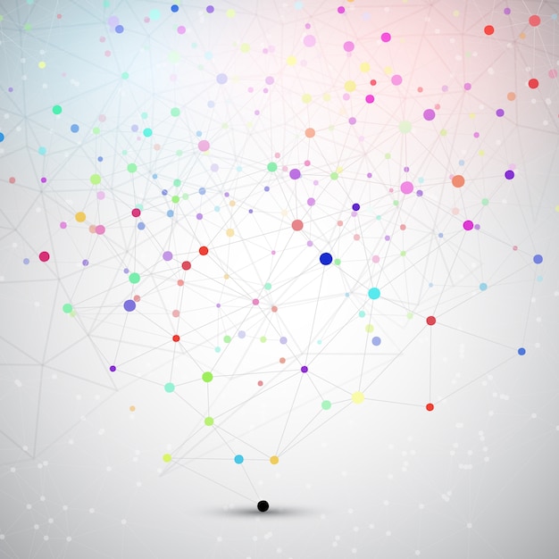 Fondo abstracto con puntos de conexión y líneas de diseño