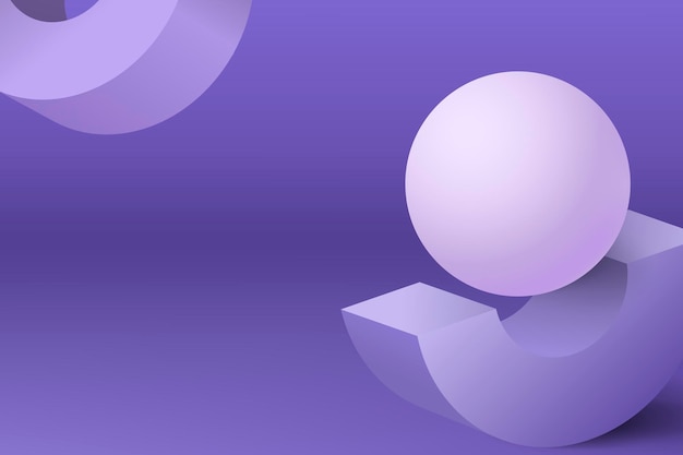 Fondo abstracto púrpura, forma geométrica en vector 3D