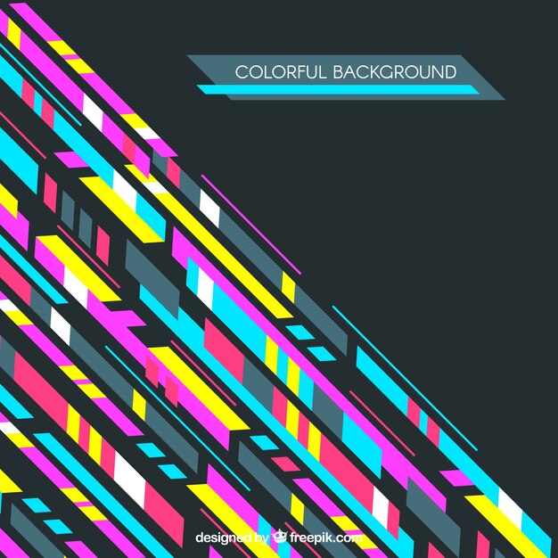 Fondo abstracto de rayas coloridas en diseño plano
