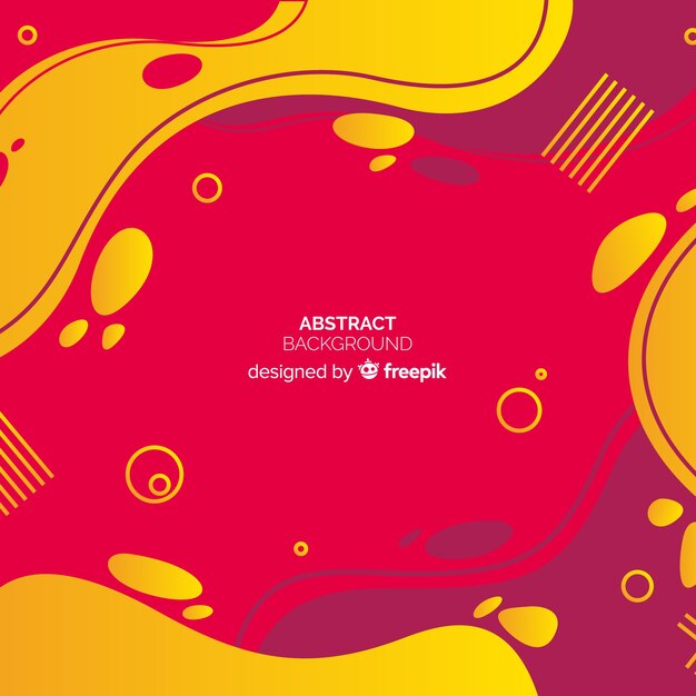 Fondo abstracto rojo y amarillo en estilo memphis