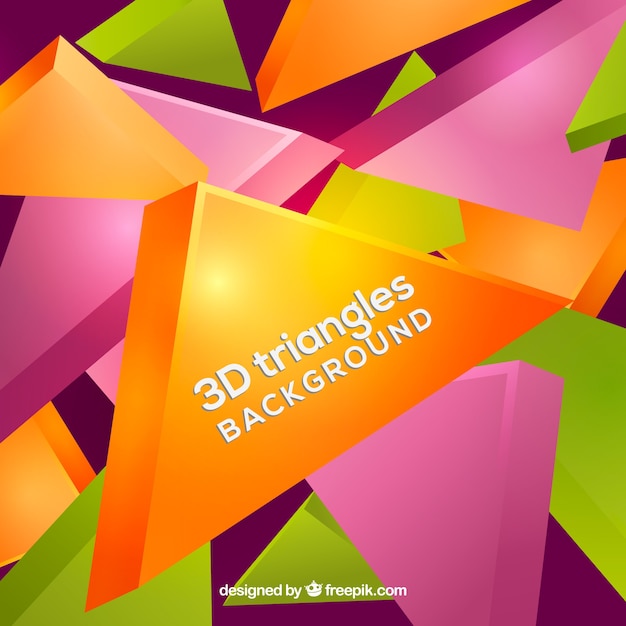 Fondo abstracto con triángulos en 3d