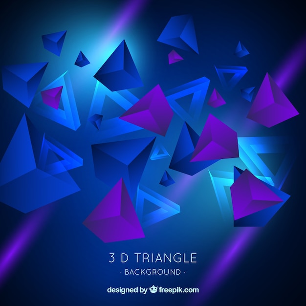 Fondo abstracto con triángulos en 3d