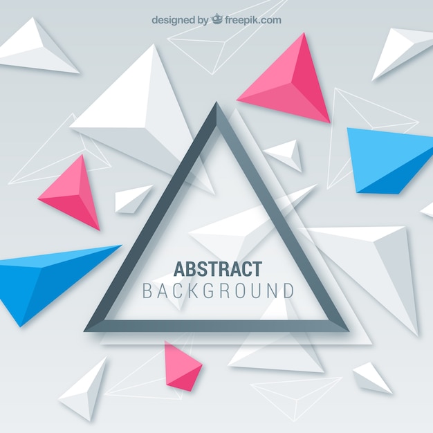 Vector gratuito fondo abstracto con triángulos en 3d
